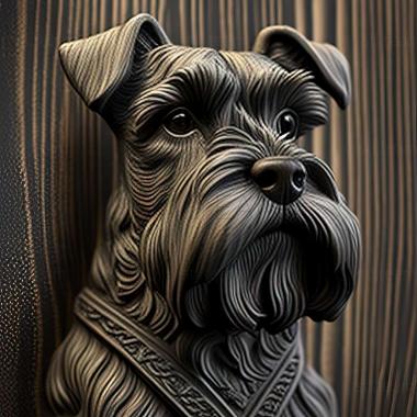 3D model Mittelschnauzer dog (STL)